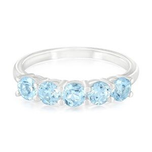 Sterling Silver Women's Ring Blue Topaz Size 7